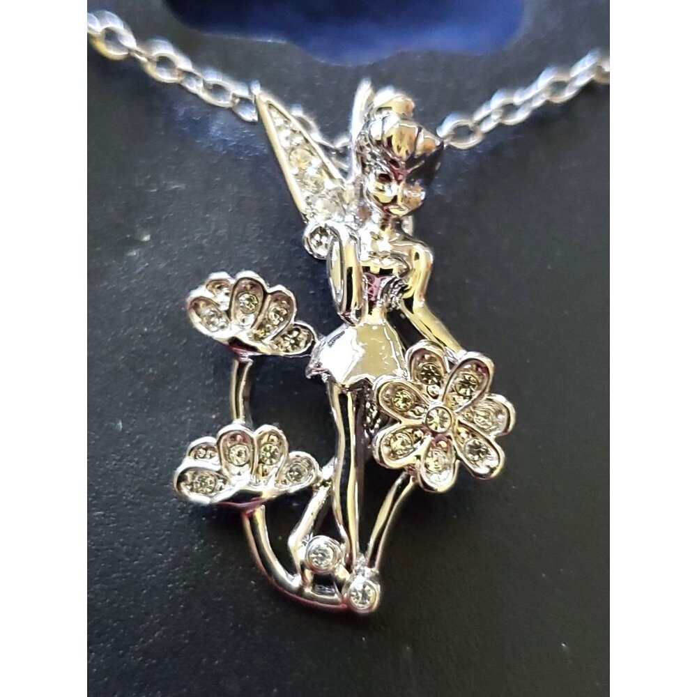 DISNEY x SWARVOSKI Necklace TINKERBELL World REAL Crystal Jewelry Fashion